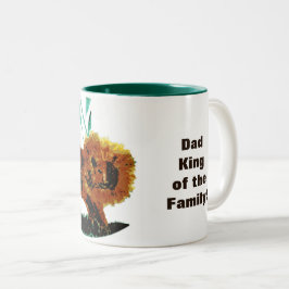 Taza Bicolor Papá personalizado del león salvaje