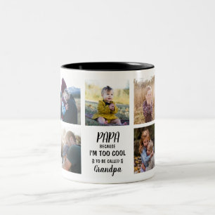 Taza Bicolor Papá porque soy demasiado Personalizado de Guay Mu