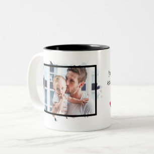 Taza Bicolor Papá, soy tu hijo favorito, Personalizado foto gr
