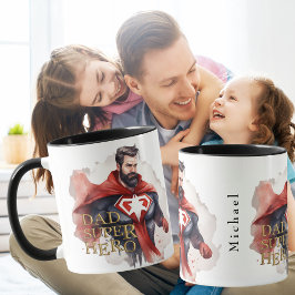 Taza Bicolor Papá Super Héroe