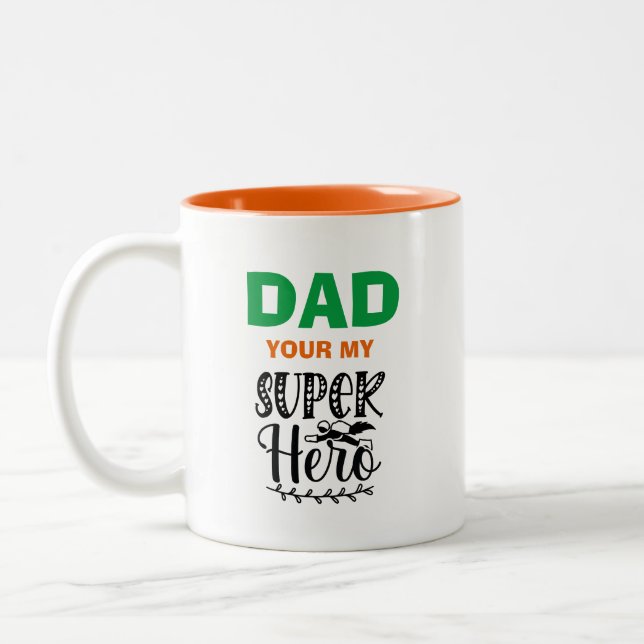 Taza Bicolor Papá, tu superhéroe (Izquierda)