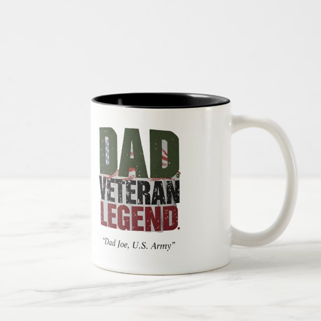 Taza Bicolor Papá, veterano legendario Mug - regalo Personaliza (Derecha)