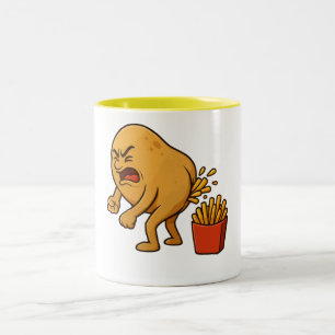 Taza Bicolor Papas Fritas Francesas que Defecan l Papas Fritas