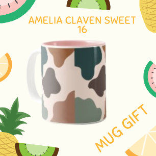 Taza Bicolor Papel de escritorio moderno Pastel Brown Coffee Mu