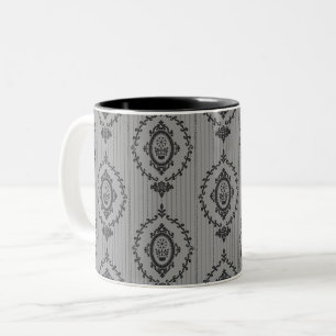 Taza Bicolor Papel pintado barroco en gris