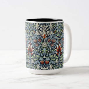 Taza Bicolor Papel pintado floral Morris Navy Blue Snakeshead