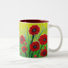 Taza Bicolor Papeles rojos