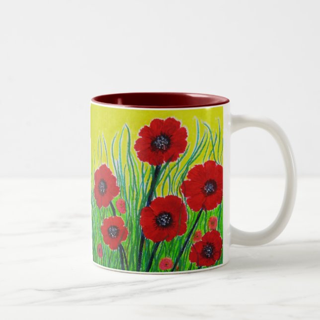 Taza Bicolor Papeles rojos (Derecha)