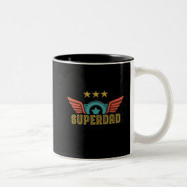Taza Bicolor Papi del Día del Padre, superhéroe de papá