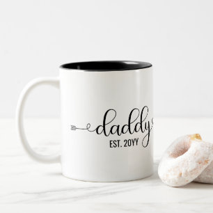 Taza Bicolor Papi Est, papá nuevo   Papi a ser regalos