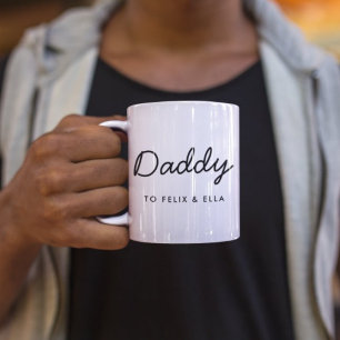 Taza Bicolor Papi Guión de nombres de niños del Día del Padre