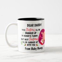 Taza Bicolor Papi personalizado para ser de Navidades de bebé