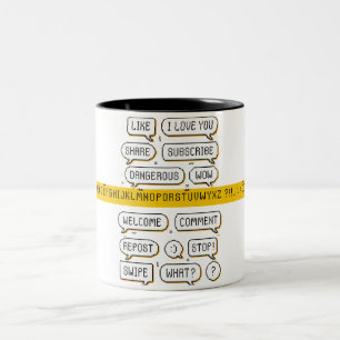 Taza Bicolor Paquete de burbujas de habla de píxeles – Frases r