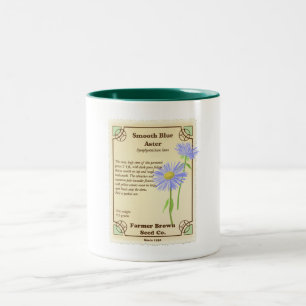 Taza Bicolor Paquete de Semillas de Aster Azul