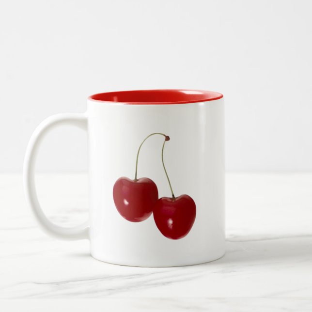 Taza Bicolor Par de cerezas (Izquierda)