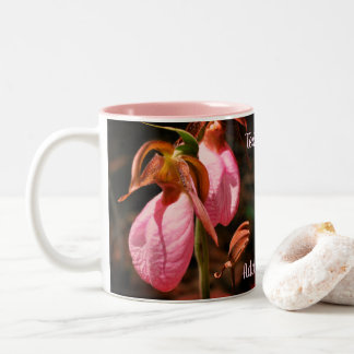 Taza Bicolor Par de orquídeas de dama rosa personalizado