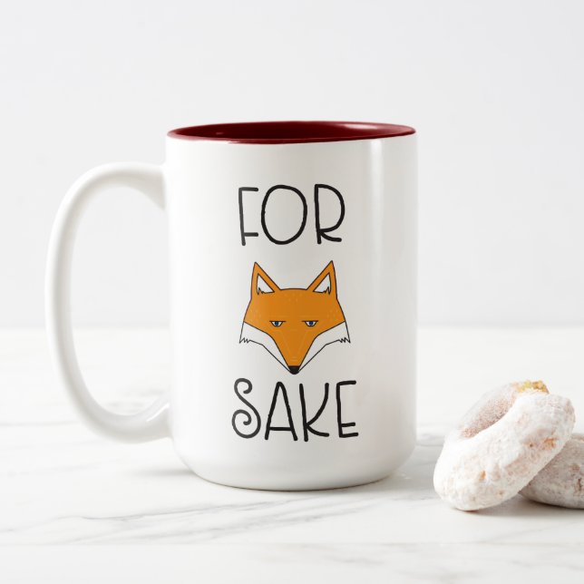 Taza Bicolor Para el motivo del Fox (Con donut)