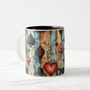 Taza Bicolor Para los amantes de los juegos de cartas. Reproduc