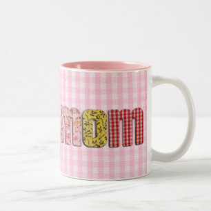 Taza Bicolor Para mamá (texto tejido de mosaico de mosaicos de