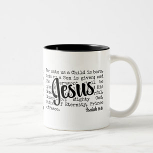 Taza Bicolor PARA NOSOTROS Cristiano Isaías JESÚS Navidad