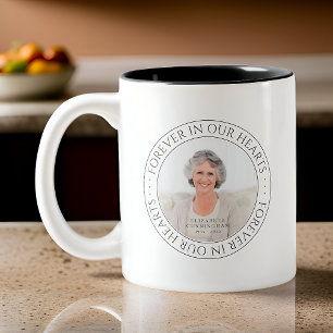Taza Bicolor Para Siempre En Nuestro Corazón, Memorial Elegante