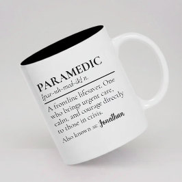 Taza Bicolor Paramedic Definition Mug Personalized Medical Gift