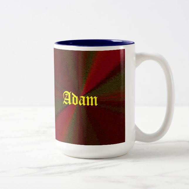 Taza Bicolor Parche de gradiente circular rojo a verde (Derecha)