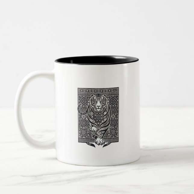 Taza Bicolor Parche Mandala Tigre  (Izquierda)