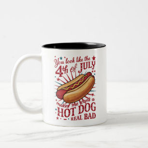 Taza Bicolor Parece que el 4 de julio me hace querer un perro c