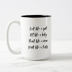 Taza Bicolor Parece un chica, actúa como una dama motivadora