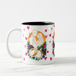 Taza Bicolor Pareja Boda romántica de dos tonos