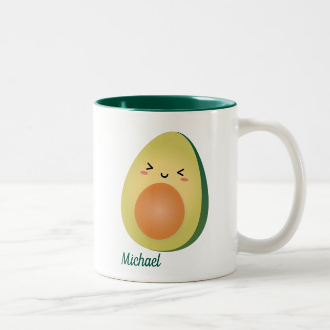 Taza Bicolor Pareja Cuta Coincidiendo Aguacates Funny Lets Avoc (Derecha)