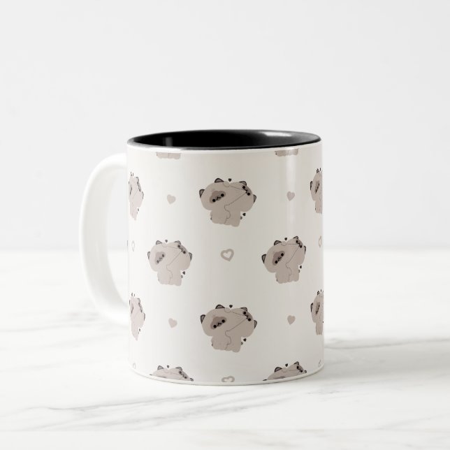 Taza Bicolor Pareja de gato balinesa (Anverso izquierdo)