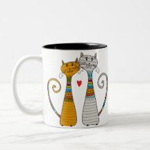 Pareja de gatos enamorada - Mug