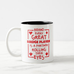 Taza Bicolor Pareja de jugador puente rodando sus ojos divertid