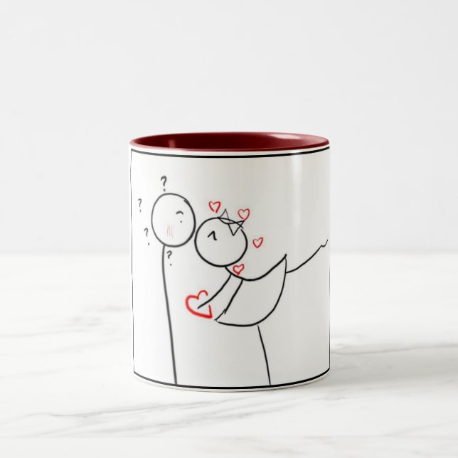 TAZA BICOLOR **PAREJA DE KISSING** **MUG*** (Centro)