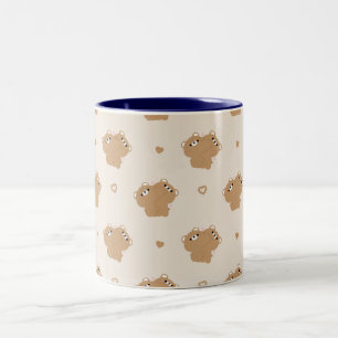 Taza Bicolor Pareja De Oso Marrón Cute