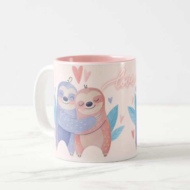 Taza Bicolor Pareja de perezosos (Anverso izquierdo)