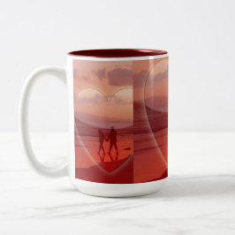 Taza Bicolor Pareja en Beach Valentine