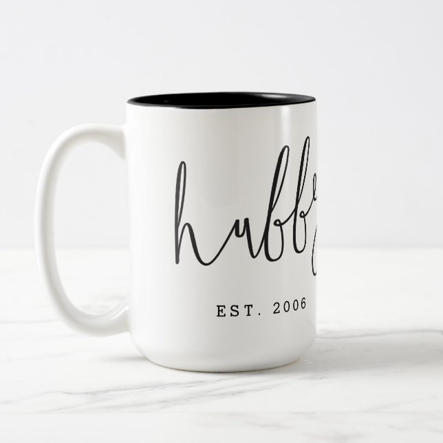 Taza Bicolor Pareja "marioneta" | Aniversario | Boda (Izquierda)