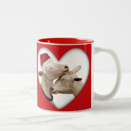 Taza Bicolor Pares lindos de la cabra del navidad