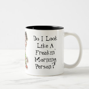 Taza Bicolor ¿Parezco una persona de la mañana de Freakin?