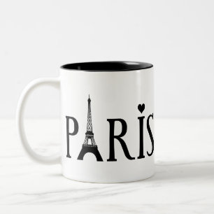 Taza Bicolor París con la Torre Eiffel y el amor