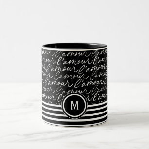 Taza Bicolor 'Paris dreaming' blanco y negro