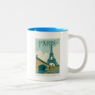 Taza Bicolor París Francia - Torre Eiffel