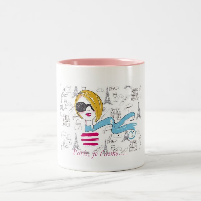 Taza Bicolor París, t'aime del je ..... (Centro)