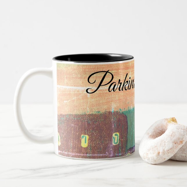 Taza Bicolor Parkinson Chica de dos tonadas (Con donut)