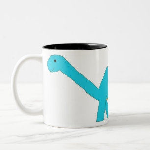 Taza Bicolor Paro azul Apatosaurus