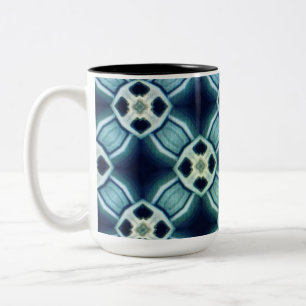Taza Bicolor Paro de café negrita, gráfico, de diseño geométric