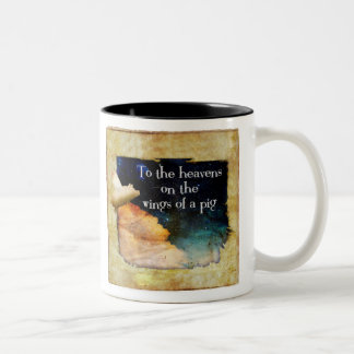 Taza Bicolor paro de cerdo volante